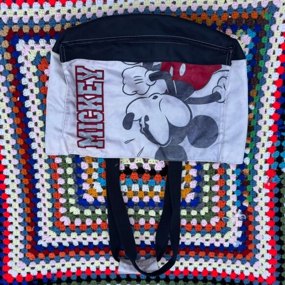 Vintage Disney Mickey Mouse Tote Bag – Canvas Red Black Graphic Shoulder - Picture 2 of 7